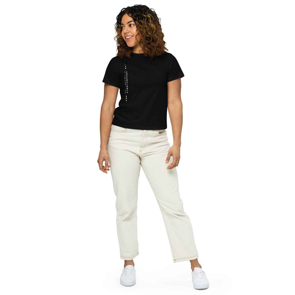 Women’s high-waisted CLARITY Vs LONELINESS tee