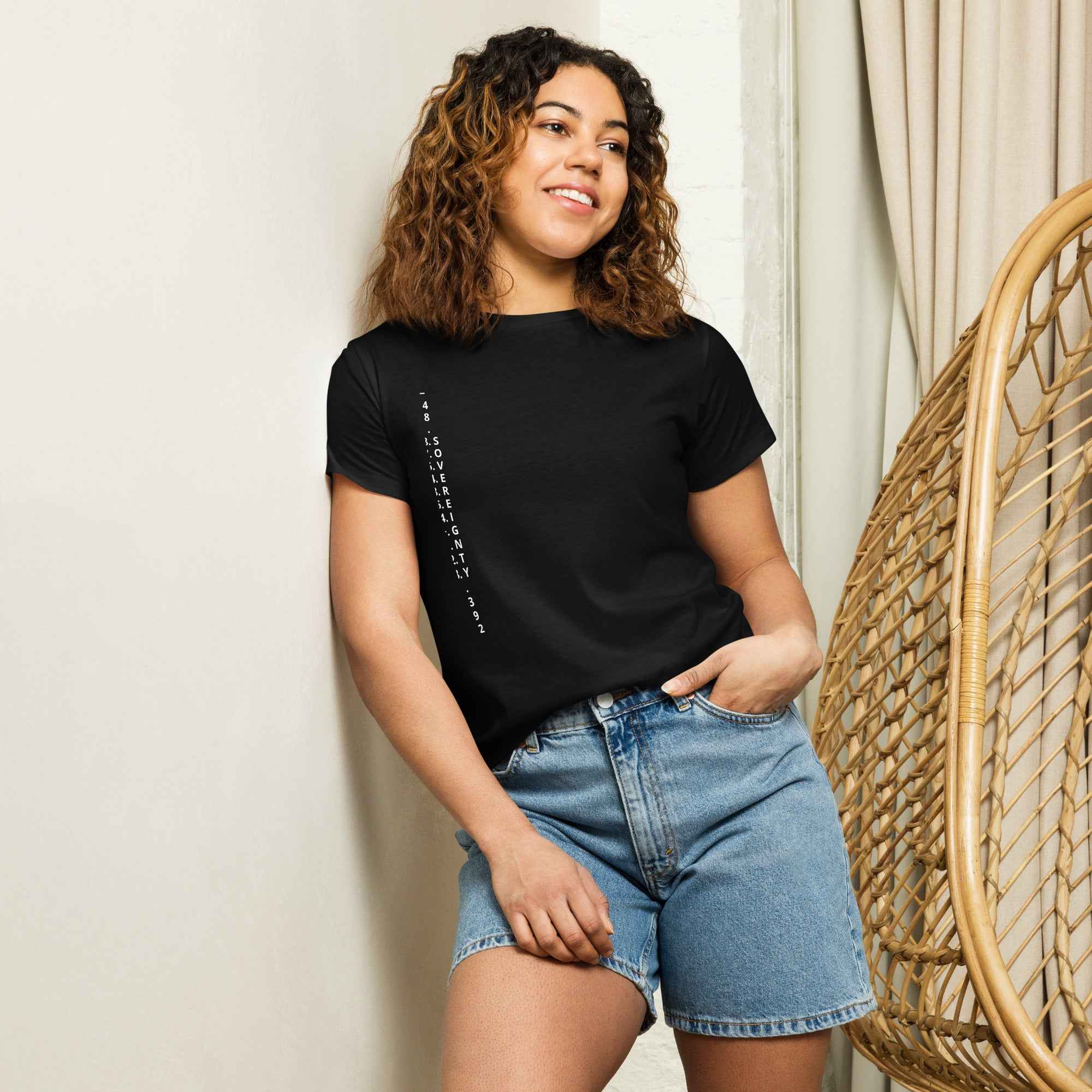 Women’s high-waisted CLARITY Vs LONELINESS tee